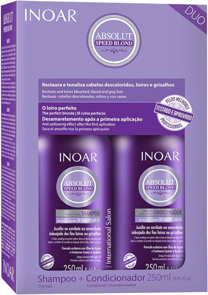 Inoar Kit Duo Shampoo e Condicionador Speed Blond Matizador 250ML