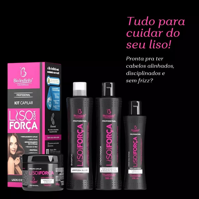 KIT CAPILAR LISO COM FORCA BIO INSTINTO