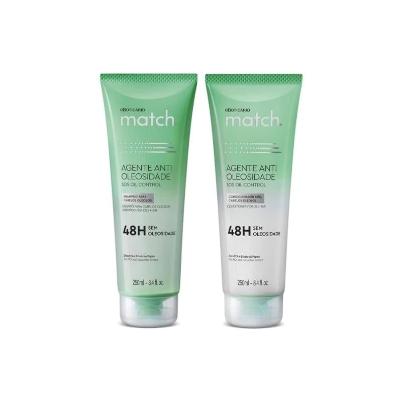 Combo Match Agente Antioleosidade: Shampoo 250ml + Condicionador 250ml