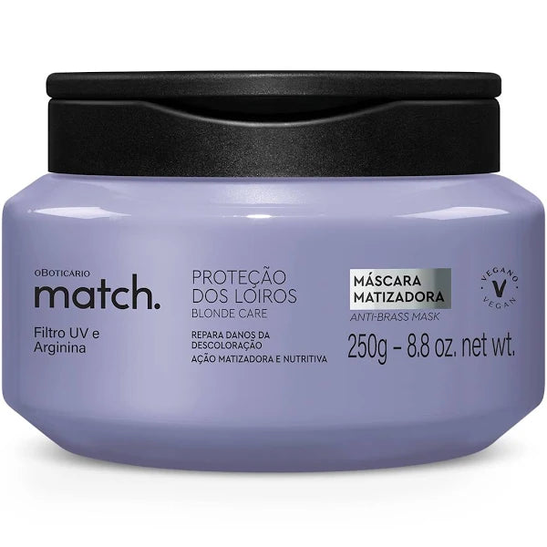 Combo Match. Proteção dos Loiros: Shampoo Matizador 250ml + Máscara Capilar 250g + Condicionador 250ml